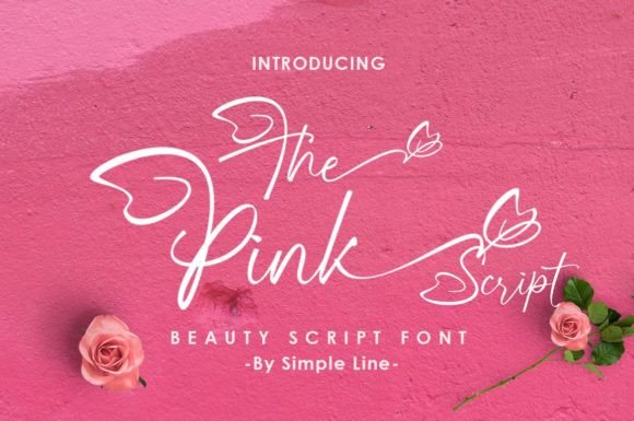 The Pink Script: A Sweet, Delicate Font for Romantic Designs
